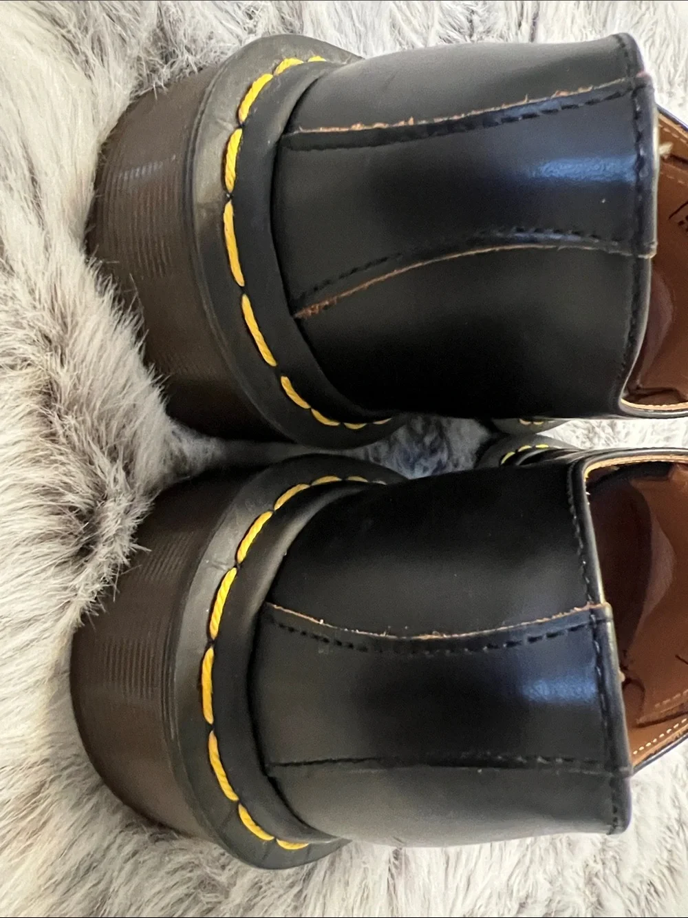 Dr. Martens 1461 Classic Black Men’s Lace-Up Shoes with Yellow Stitching